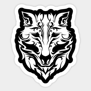 Tribal White Wolf Sticker